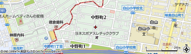 愛知県春日井市中野町周辺の地図