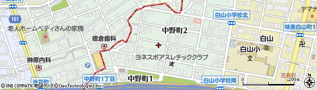 愛知県春日井市中野町2丁目周辺の地図