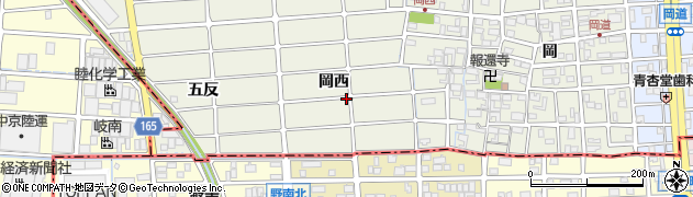 愛知県北名古屋市沖村（岡西）周辺の地図