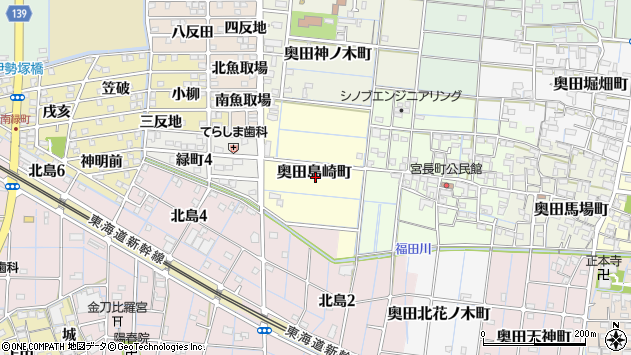 〒492-8257 愛知県稲沢市奥田島崎町の地図