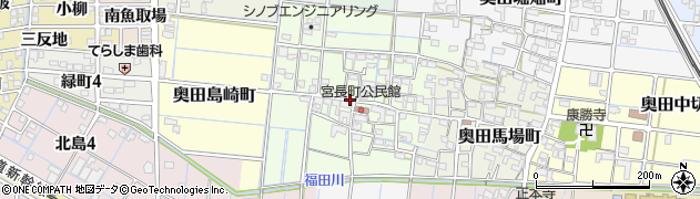 愛知県稲沢市奥田宮長町周辺の地図