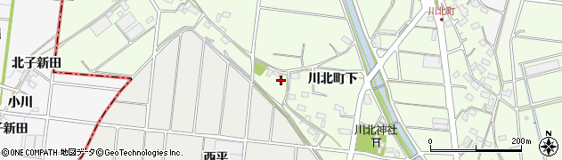 愛知県愛西市川北町下75周辺の地図