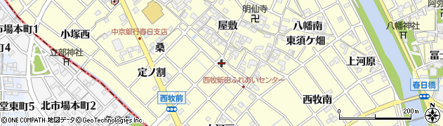 愛知県清須市春日西牧前14周辺の地図
