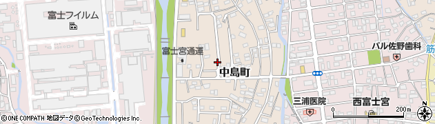 静岡県富士宮市中島町周辺の地図