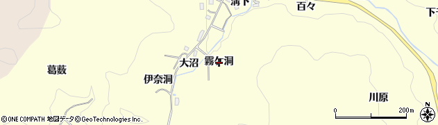 愛知県豊田市三箇町（霧ケ洞）周辺の地図
