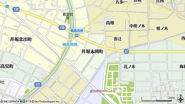 〒492-8406 愛知県稲沢市井堀大縄町の地図