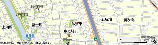 愛知県清須市春日（砂賀東）周辺の地図