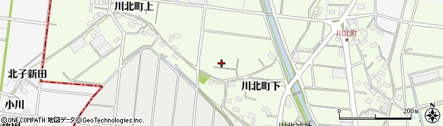 愛知県愛西市川北町周辺の地図