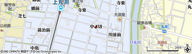 愛知県稲沢市祖父江町三丸渕（中ノ切）周辺の地図