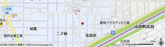 愛知県北名古屋市二子比良出31周辺の地図