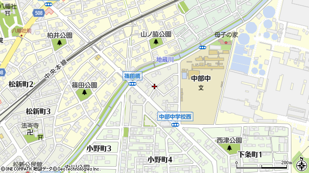 〒486-0922 愛知県春日井市篠田町の地図