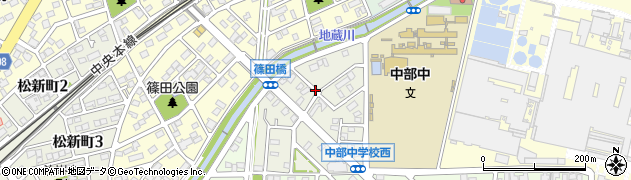 愛知県春日井市篠田町周辺の地図