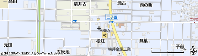 愛知県北名古屋市二子（松江）周辺の地図