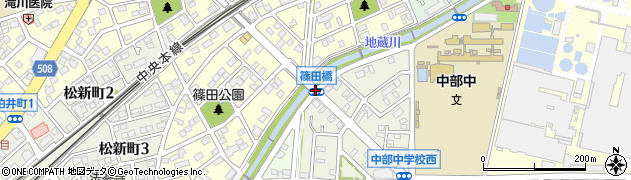 篠田橋周辺の地図
