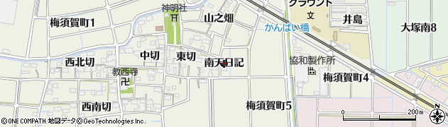 愛知県稲沢市梅須賀町（南天日記）周辺の地図