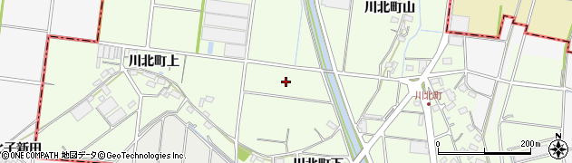 愛知県愛西市川北町（下）周辺の地図