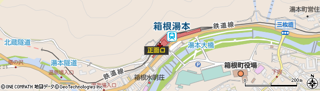 箱根湯本駅周辺の地図