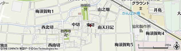 愛知県稲沢市梅須賀町東切周辺の地図
