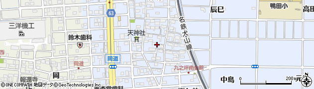 愛知県北名古屋市九之坪（菰口）周辺の地図