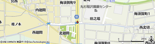 愛知県稲沢市梅須賀町南鈴置周辺の地図