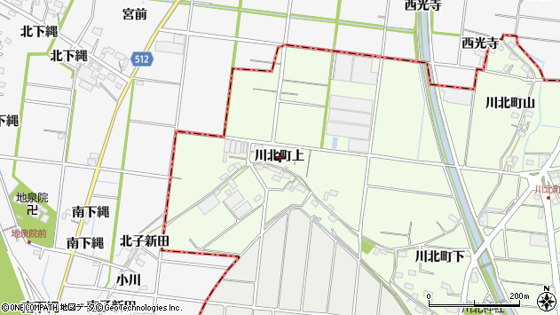 〒496-8039 愛知県愛西市川北町の地図