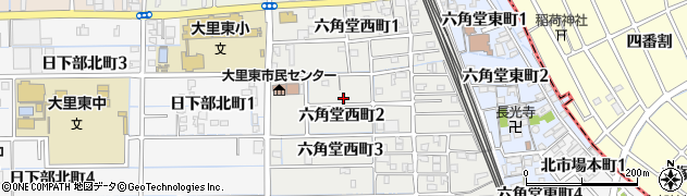 愛知県稲沢市六角堂西町周辺の地図