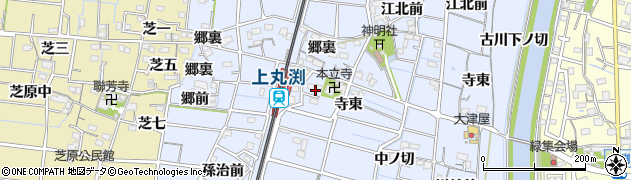 愛知県稲沢市祖父江町三丸渕（郷前）周辺の地図