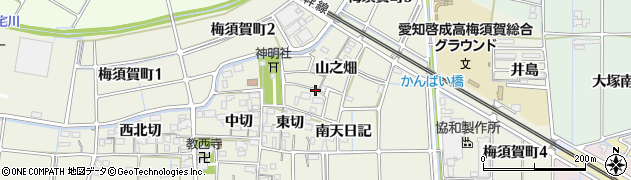 愛知県稲沢市梅須賀町周辺の地図