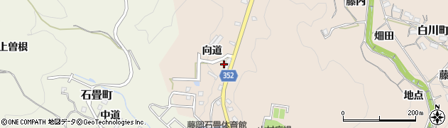 愛知県豊田市白川町向道周辺の地図