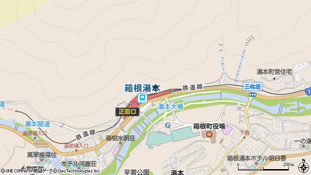 〒250-0311 神奈川県足柄下郡箱根町湯本の地図