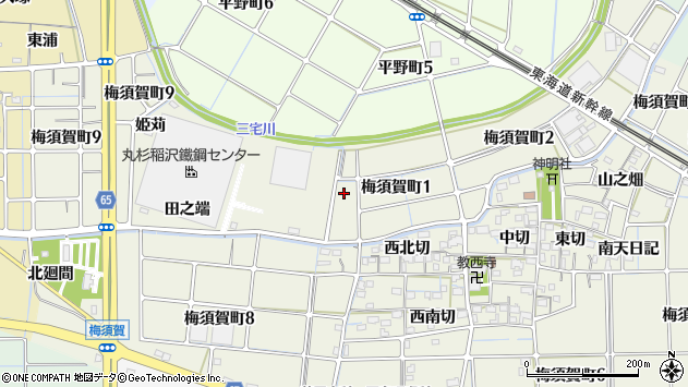 〒492-8401 愛知県稲沢市梅須賀町の地図