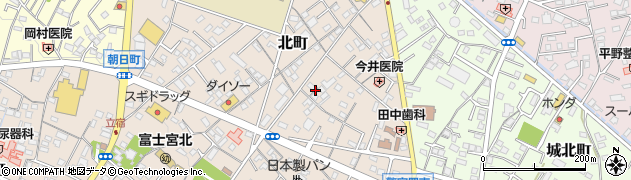 静岡県富士宮市北町周辺の地図