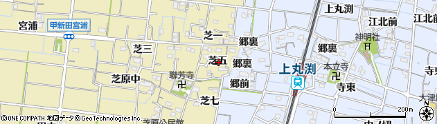 愛知県稲沢市祖父江町甲新田芝五周辺の地図