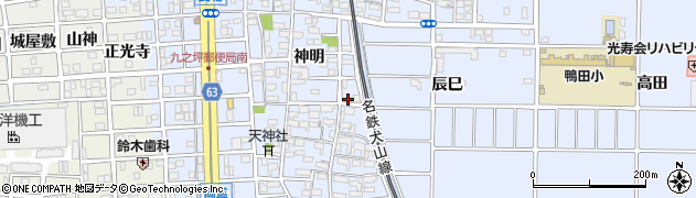 愛知県北名古屋市九之坪神明82周辺の地図
