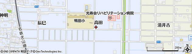 愛知県北名古屋市九之坪高田周辺の地図