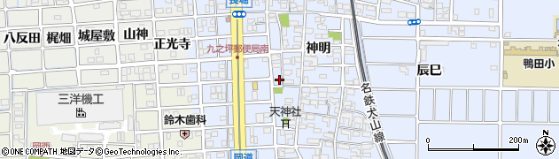 愛知県北名古屋市九之坪神明24周辺の地図