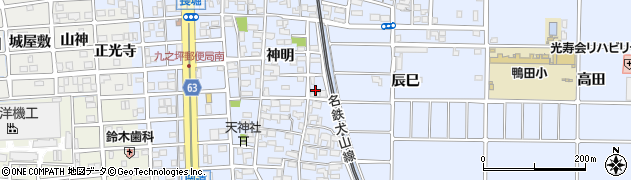 愛知県北名古屋市九之坪神明81周辺の地図