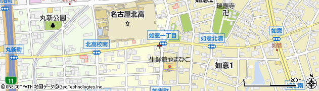 愛知県名古屋市北区如来町90周辺の地図