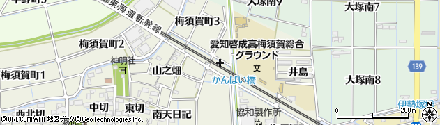 愛知県稲沢市梅須賀町（北天日記）周辺の地図
