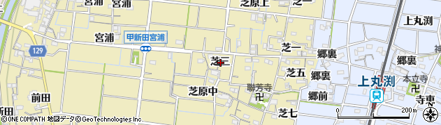 愛知県稲沢市祖父江町甲新田芝三周辺の地図