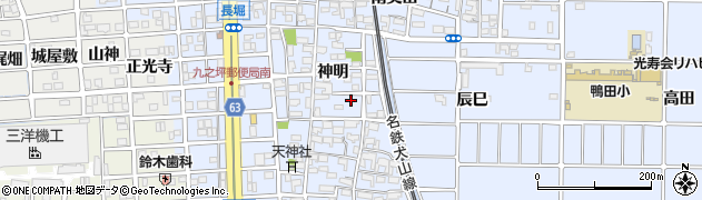 愛知県北名古屋市九之坪神明35周辺の地図