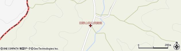 田野山田公民館前周辺の地図