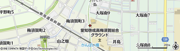 愛知県稲沢市梅須賀町唐人周辺の地図
