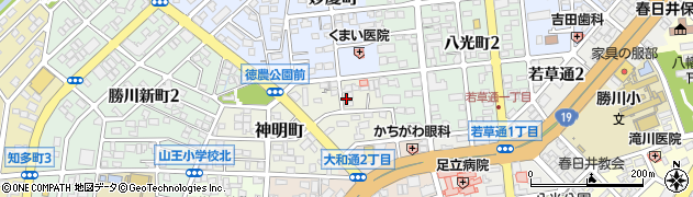 愛知県春日井市神明町周辺の地図