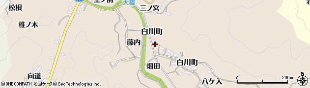 愛知県豊田市白川町（畑田）周辺の地図