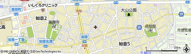 愛知県名古屋市北区如意周辺の地図