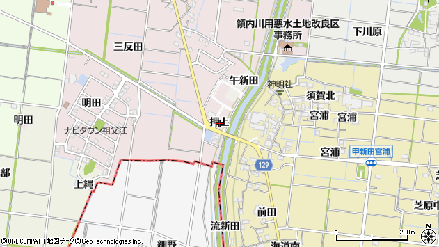 〒495-0014 愛知県稲沢市祖父江町大牧の地図