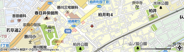 愛知県春日井市柏井町周辺の地図