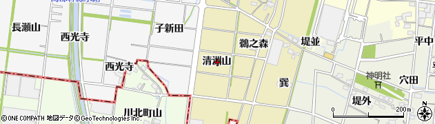 愛知県稲沢市祖父江町西鵜之本清洲山周辺の地図