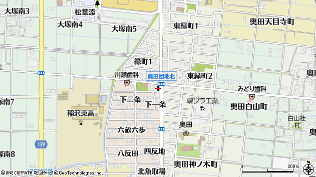 〒492-8233 愛知県稲沢市奥田町の地図